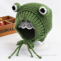 Cartoon Frosch Tierform Haustier Stricker Wollhut